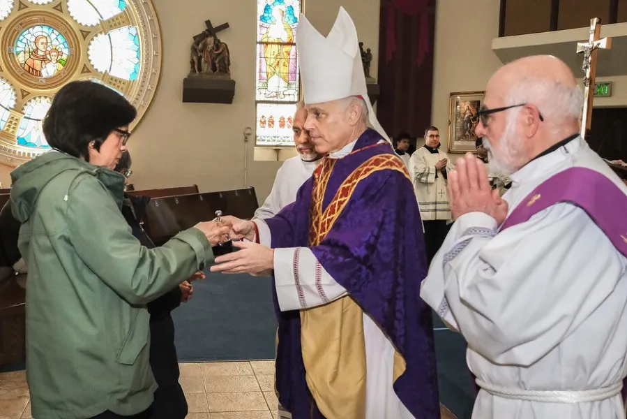 Archbishop Salvatore Cordileone receiving the gifts during Mass in 2021.?w=200&h=150